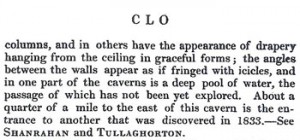 Clogheen Excerpt from Samuel Lewis' 1837 Topical Dictionary of Ireland