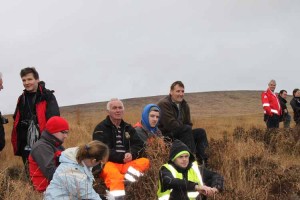 Waiting for action at the Three Dunes, Araglen in November 2012