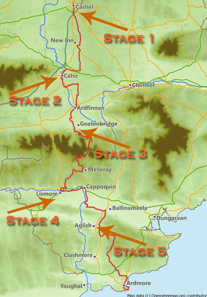 Cashel to Ardmore Map